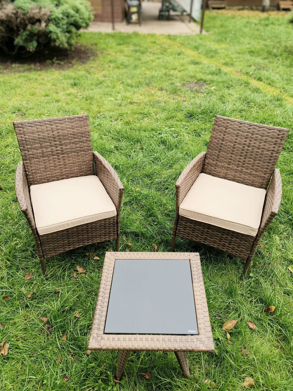 Комплект мебели из ротанга «VIRCINIYA BALCONY SET NEW» столик и 2 кресла — Brown