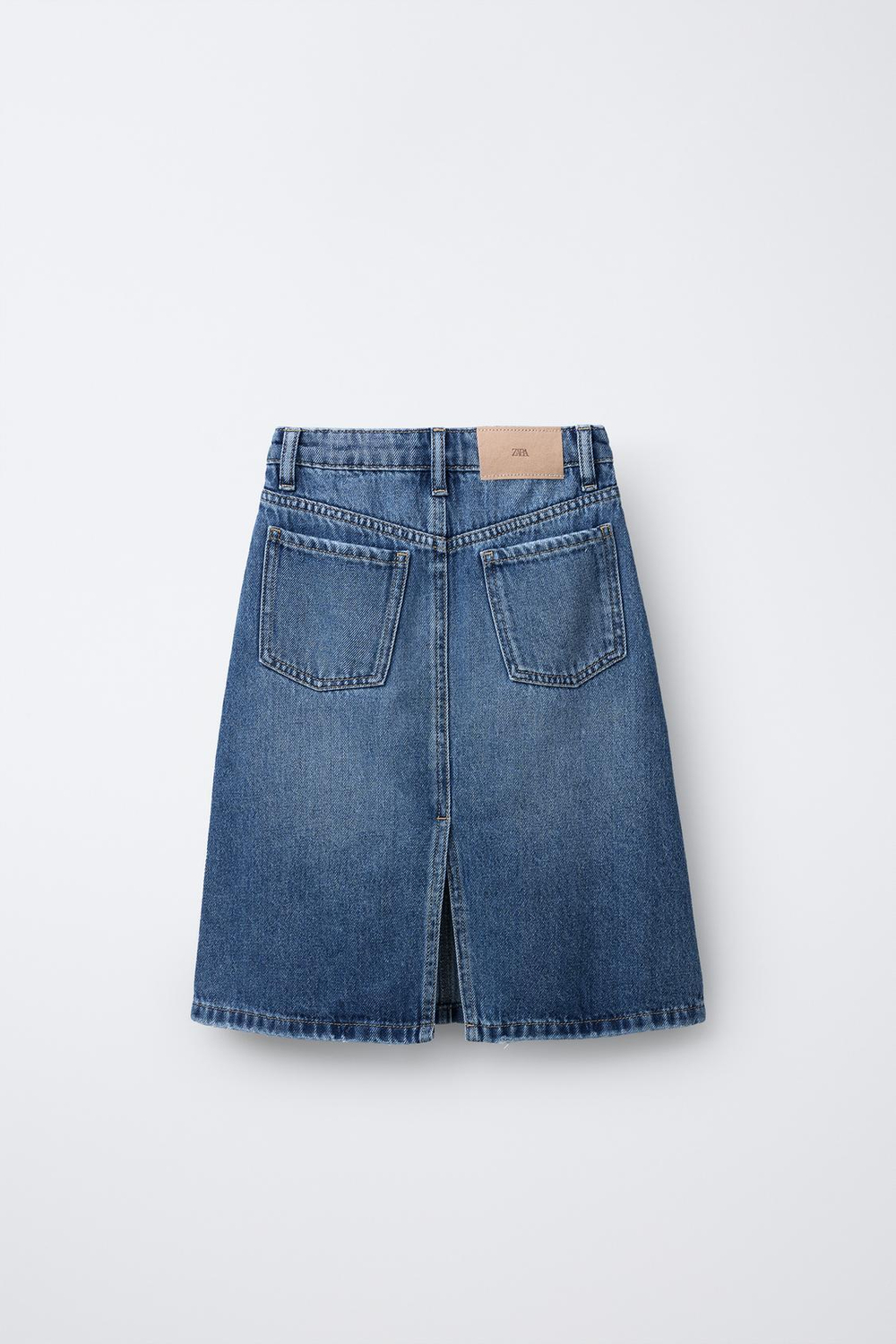 ZARA ДЖИНСОВАЯ ЮБКА МИДИ, СИНИЙ