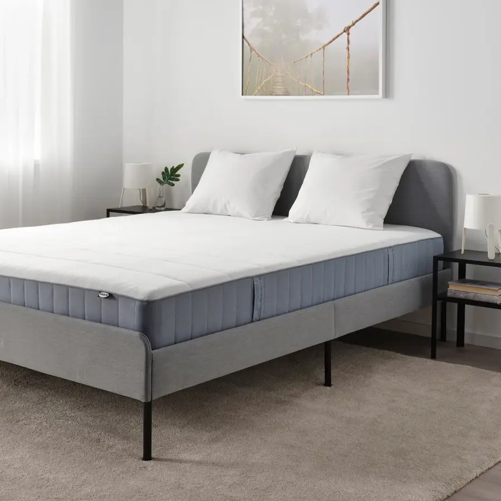 Матрас - VESTERÖY /VESTERОY IKEA/ ВЕСТЕРЁЙ ИКЕА, 200х180 см, белый/серый