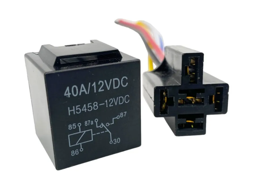 Реле 5-контактное 40A/12VDC в сборе с колодкой, 1шт
