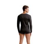 Мужской лонгслив черный с глубоким V-вырезом GAUVINE 5004