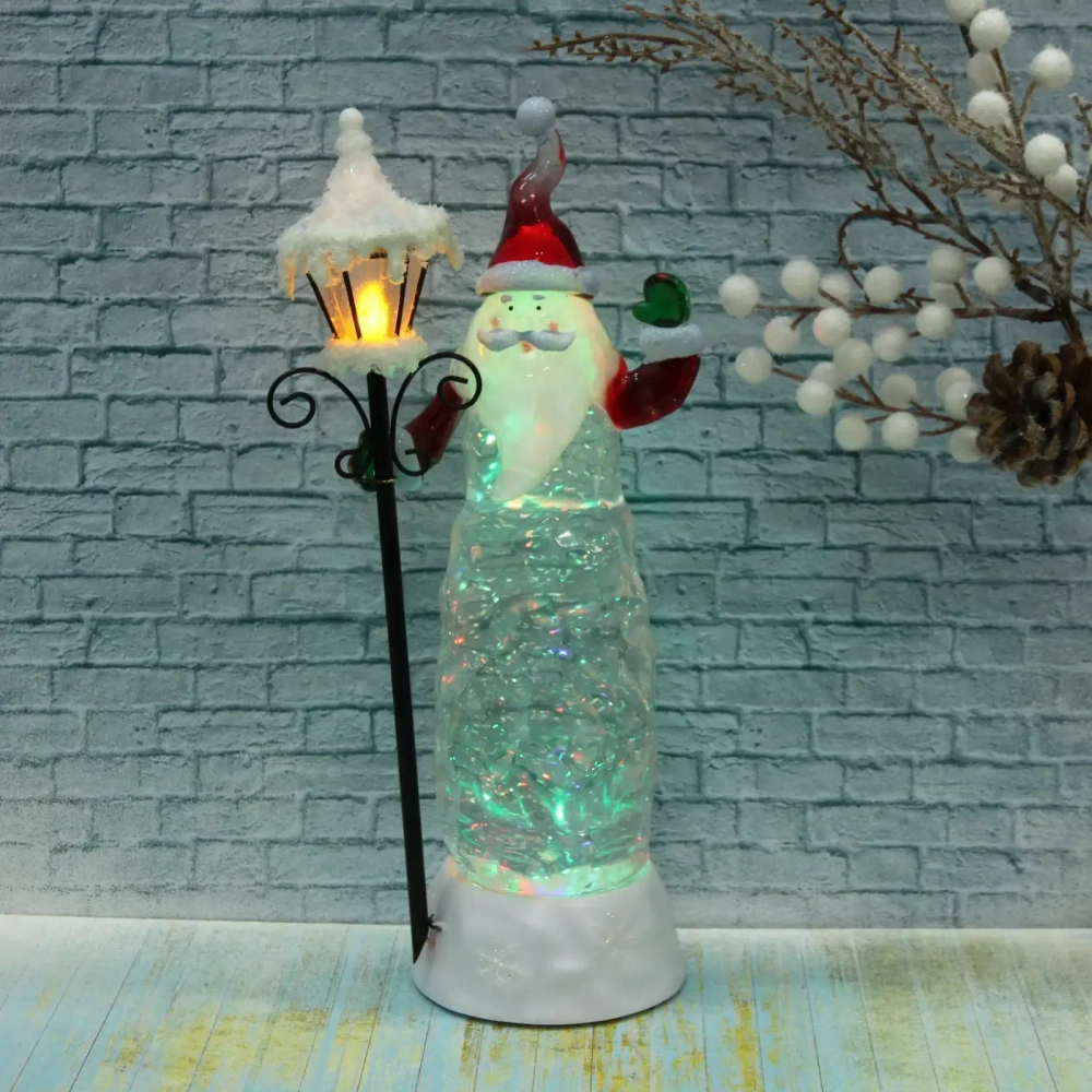 Фигурка с подсветкой «Дед Мороз с фонарем» 27 см, красный