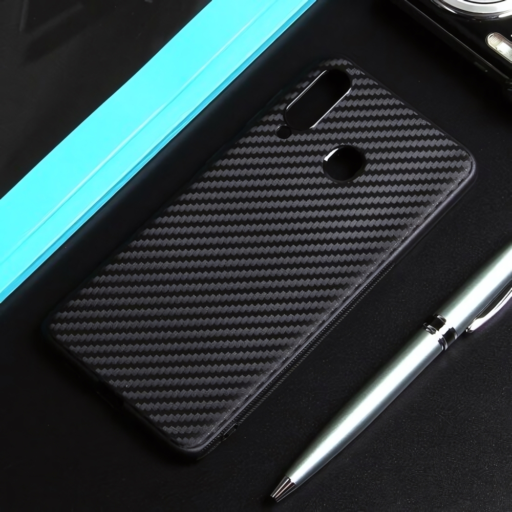 Чехол ТПУ карбон для Samsung Galaxy A60, 011068 Черный