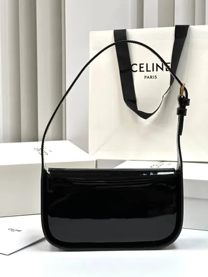 Сумка CELINE TERENCE из лакированной телячьей кожи черный