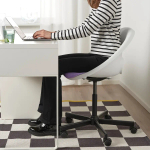 Офисный стул с подушкой - IKEA LOBERGET MALSKÄR/MALSKAR, 67x67x90см, ЛОБЕРГЕТ МАЛСКАР ИКЕА, белый/фиолетовый/черный