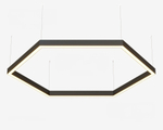 Подвесной LED светильник шестиугольный LP85-ARENA6-400 60Вт (сегмент 404 мм) 3000K 5520Лм черный 808х808х80мм DARKLUM