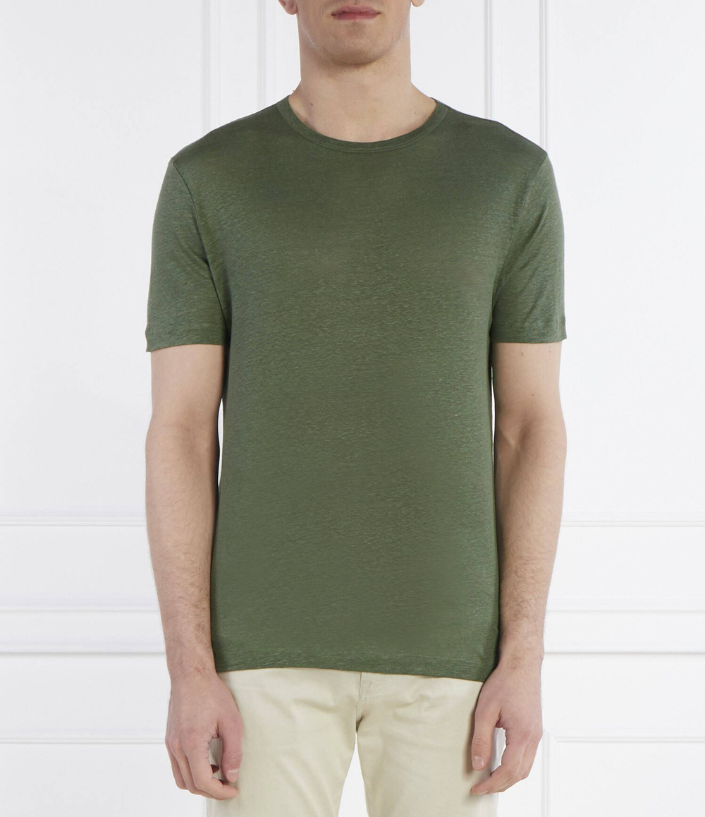 Льняная футболка Tiburt 456 BOSS BLACK - зеленый(50511612)