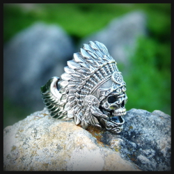 Кольцо мужское "Вождь" авторская работа , мельхиор