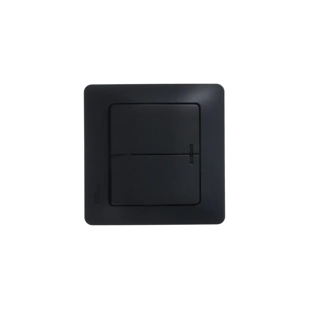 GLOSSA 2-клавишный ВЫКЛЮЧАТЕЛЬ с подсветкой, сх.5а, 10АХ, механизм, АНТРАЦИТ