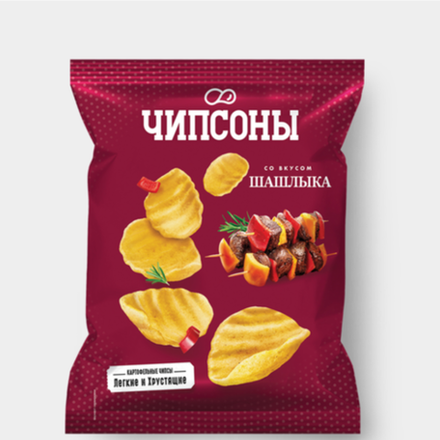 Чипсы картофельные Чипсоны со вкусом шашлыка 40 гр