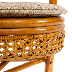 Комплект "PELANGI"  02/15 ( стол со стеклом + 4 кресла ) [без подушек] ротанг, кресло 65х65х77см, стол диаметр 64х61см, Honey (мед)