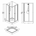 Душевая кабина Loranto NEO CS-21801-BP 90х90 прозрачное стекло/профиль черный матовый