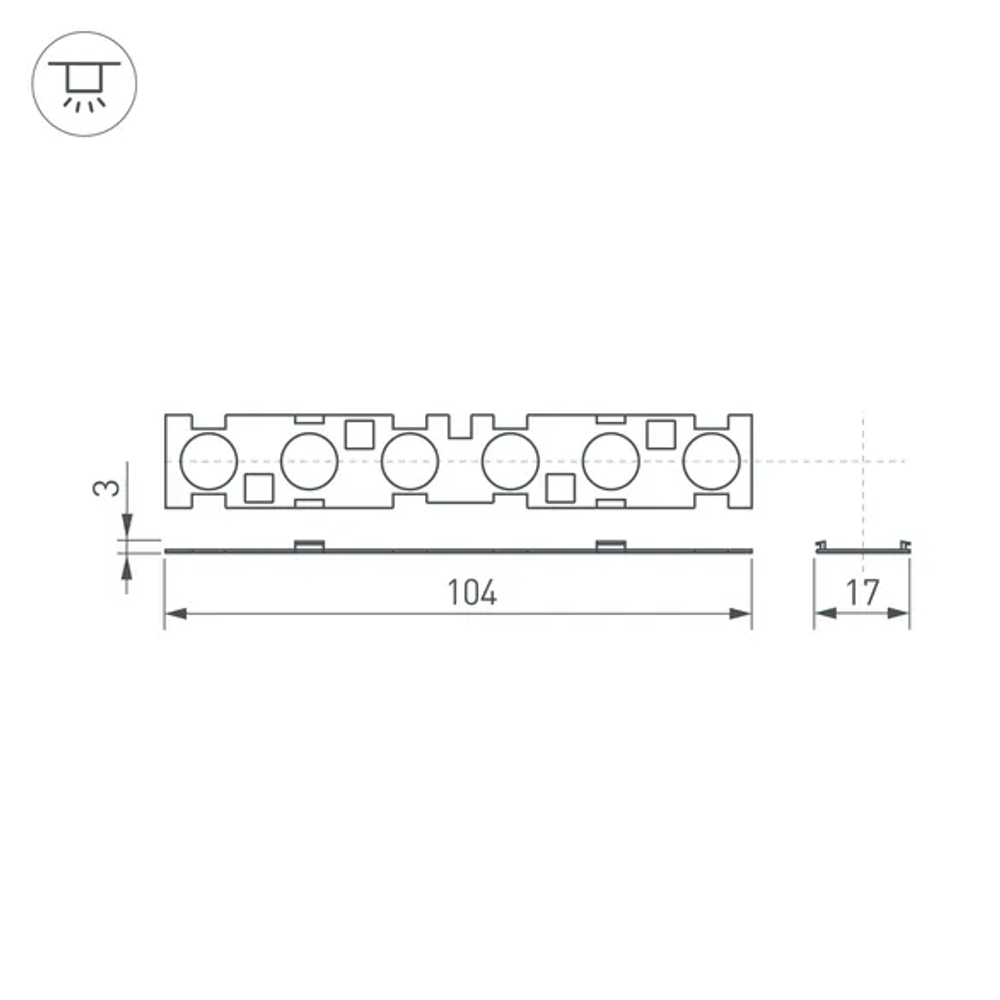 Экран линзованный SL-LINE-W20-55deg-540 (Arlight, Пластик) 041793
