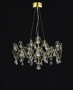 Подвесная люстра светодиодная с пультом и хрустальными подвесками Asfour MyFar Ileria MR2652-57P-50AD