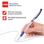 Ручка шариковая Cello "Slimo Grip white body " синяя, 0,7мм, грип, штрих-код