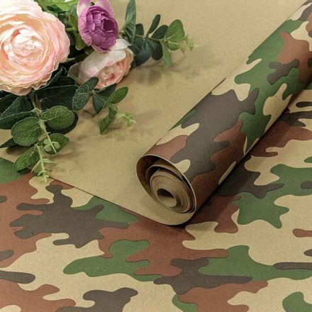 Упаковочная бумага Крафт 70гр (0,7) Экошик Камуфляж 1 м.