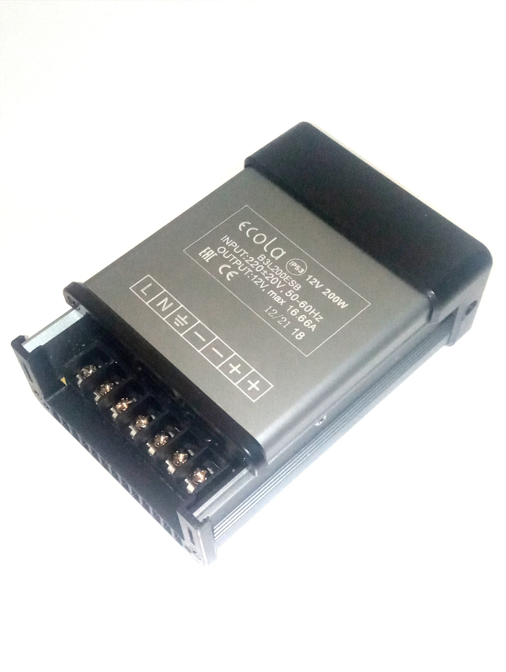 Адаптер Ecola B3L200ESB (12V/200W) для LED лент
