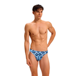 Мужские плавки-тонги голубые с принтом DOREANSE 3814 SPADE