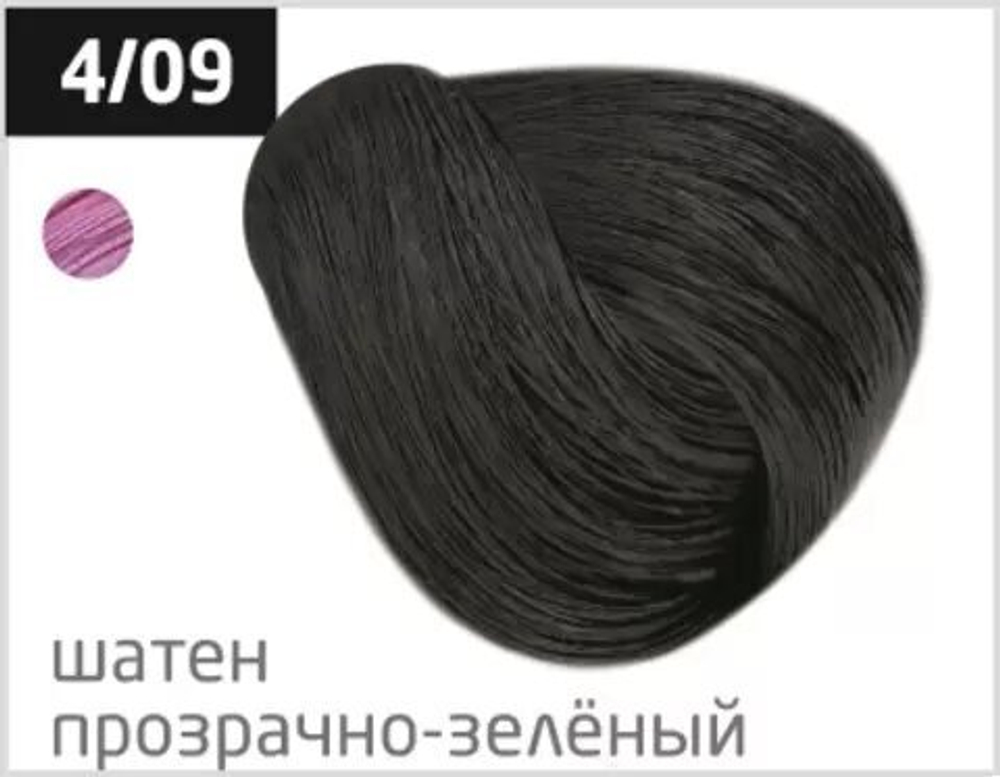 OLLIN PERFORMANCE 4/09 шатен прозрачно-зеленый 60мл Перманентная крем-краска для волос