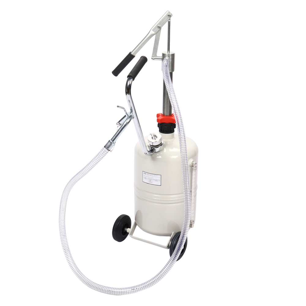 GTE-T706024PRO - Установка для подачи масла 24л ручная GTE - Установка для подачи масла GTE-T706024PRO с ручным приводом представляет собой стальную емкость объемом 24 л, c ручкой для удобства перемещения в помещении автосервиса, оборудована ручным насосом, который создает давление, необходимое для подачи масла и сходных материалов.



Характеристики:

Объем бака: 24 л
Тип привода: ручной
Длина шланга: 2 м
Количество смазки за полный цикл рычага: 220 г
Макс. вязкость масла: SAE240
Наличие колес: да


Особенности:

Установка оснащена рукояткой для комфортного перемещения в помещении автосервиса.
Специальные накладки на рукоятках обеспечивают надежный захват и комфортную эксплуатацию.
Не требует питания от электрической или пневматической сети.