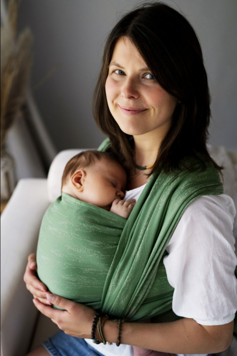 Слинг-шарф «Пёрышки льняные».