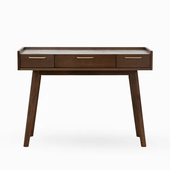 Письменный стол Ungo 110х50 см, шпон ясеня, белый мрамор