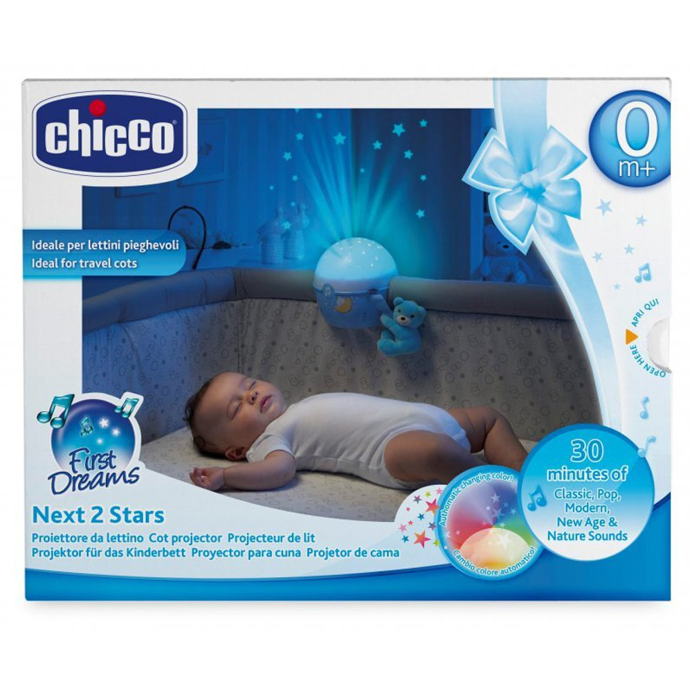 Chicco First Dreams - проектор для детской кроватки Next2Stars синий 76472