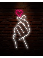 Неоновая вывеска Рука с сердечком