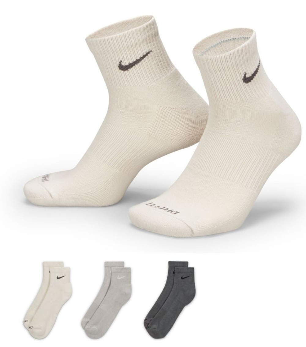 Носки теннисные Nike Everyday Plus Cushioned Training Ankle Socks 3P - разноцветный