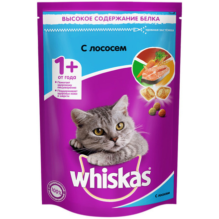 Whiskas подушечки паштет лосось 350 г