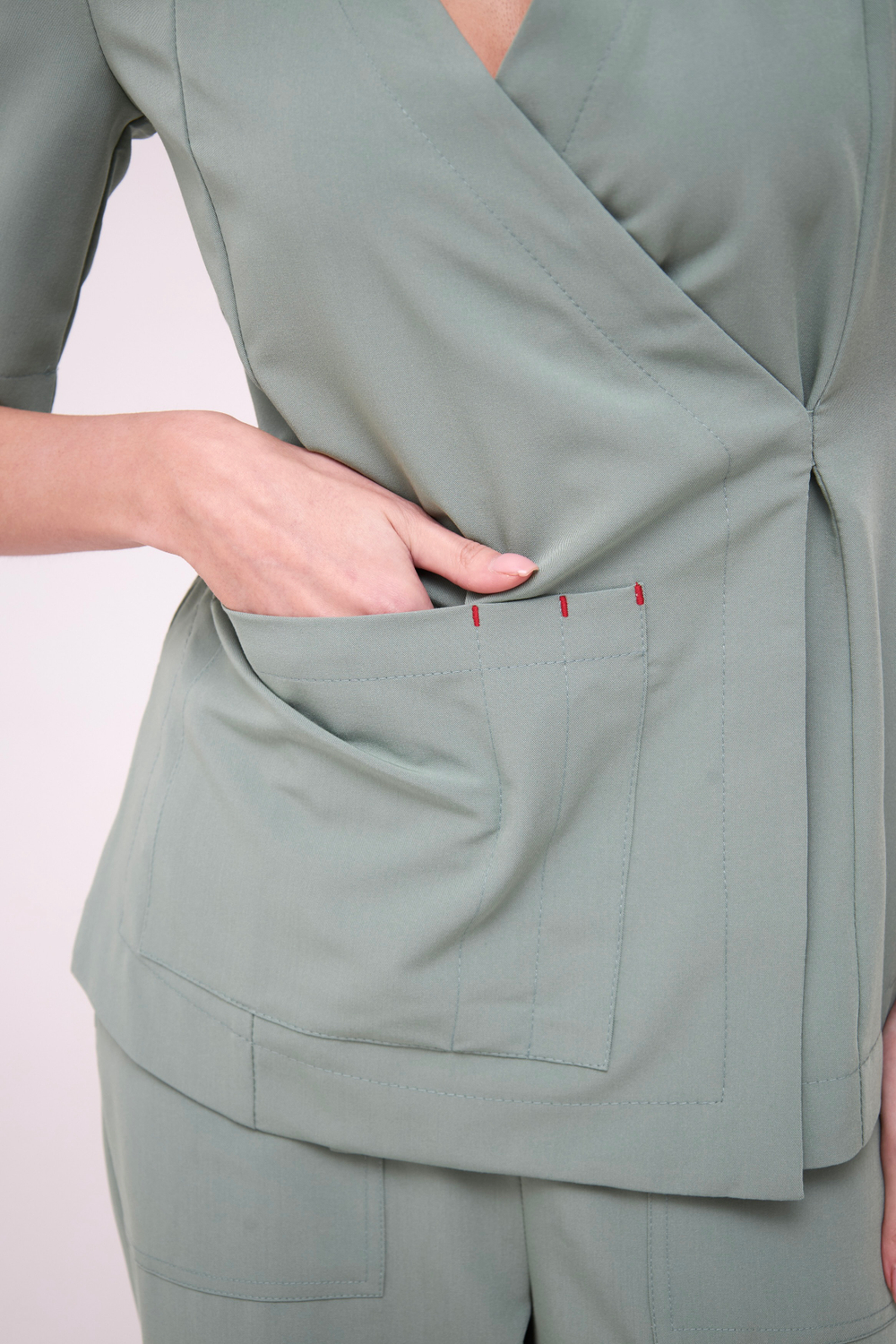 Топ с запахом медицинский женский Йошо, шалфей ОЛД