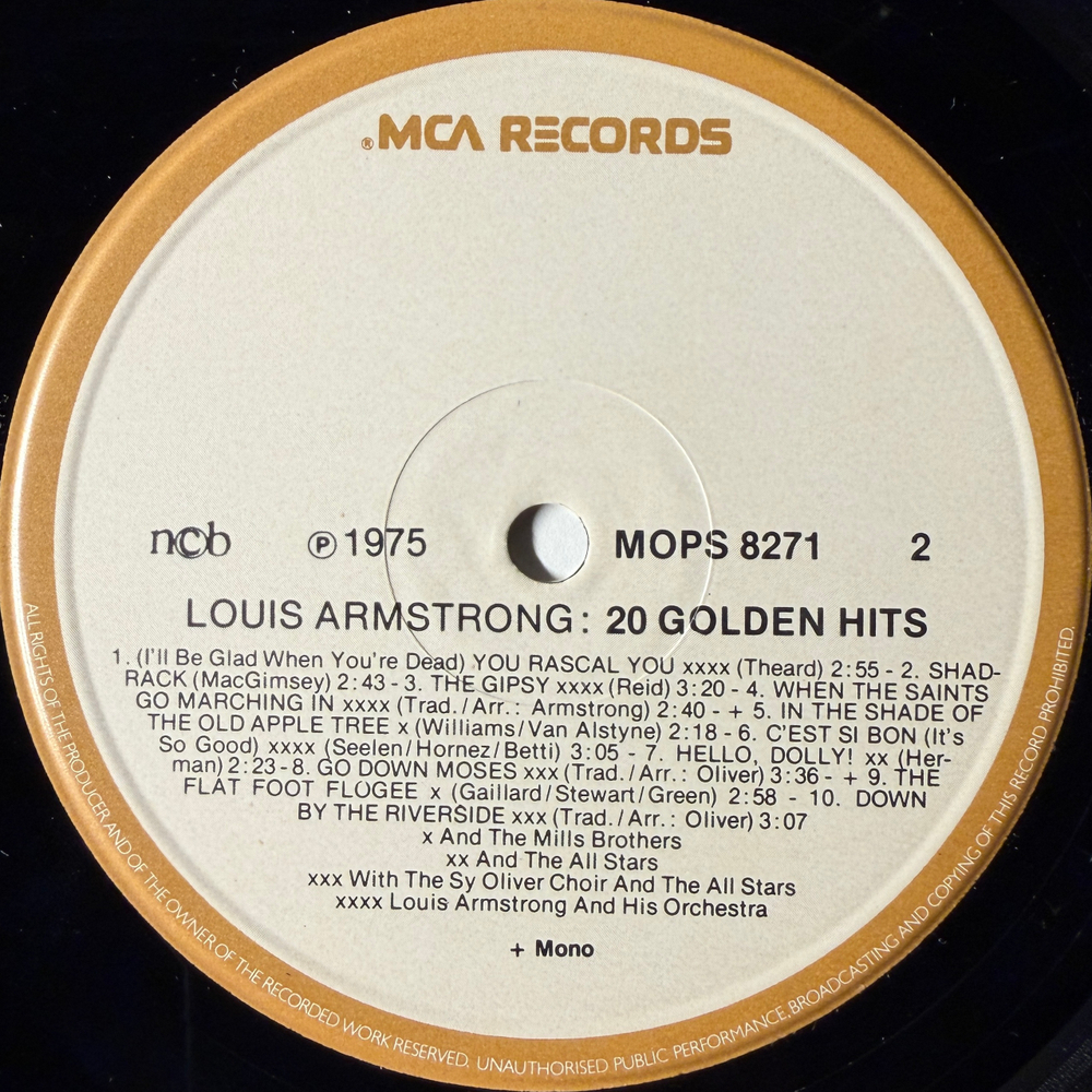 Louis Armstrong ‎– 20 Golden Hits By Louis Armstrong (Скандинавия 1978г.)