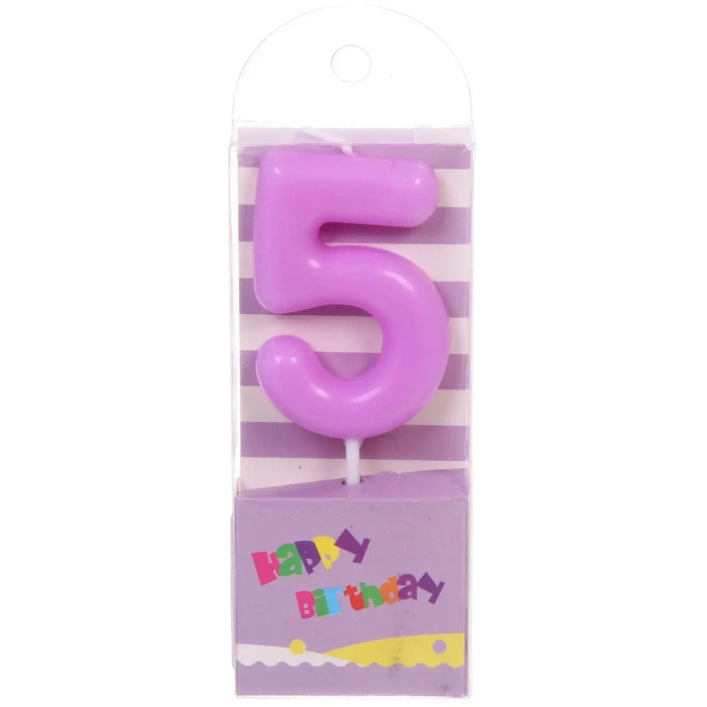 Свеча для торта Цифра Праздник «5» 9 см