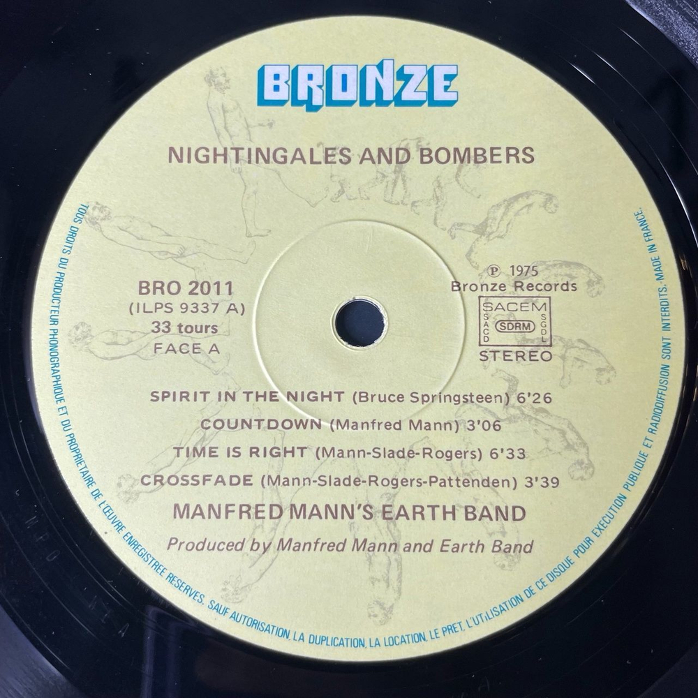 Винтажная виниловая пластинка LP Manfred Mann's Earth Band Nightingales and Bombers (France 1975)