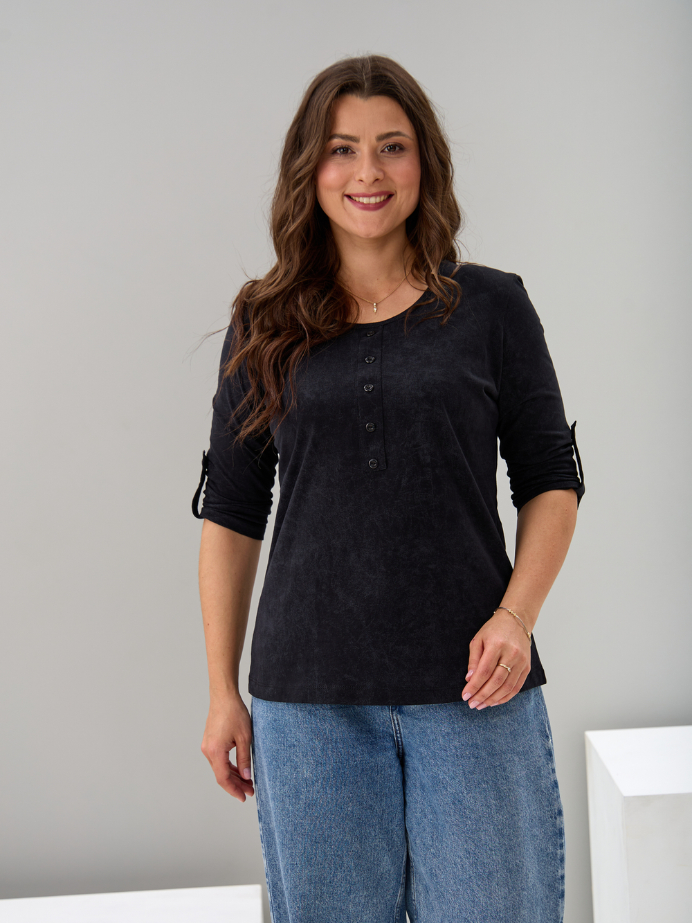 Лонгслив ЛНк-005/черный-варенка