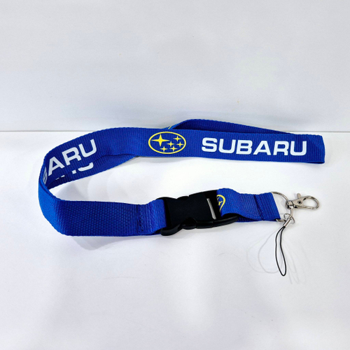SUBARU (синий) Люкс / Брелок, шнурок для ключей на шею SUBARU (Субару), ланъярд, крафт, синий (1 шт)
