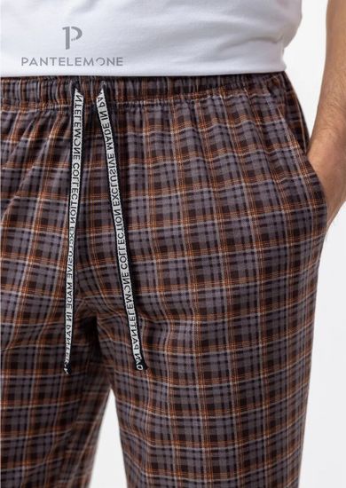 Брюки мужские Pantelemone PDB-164, клетка коричневая