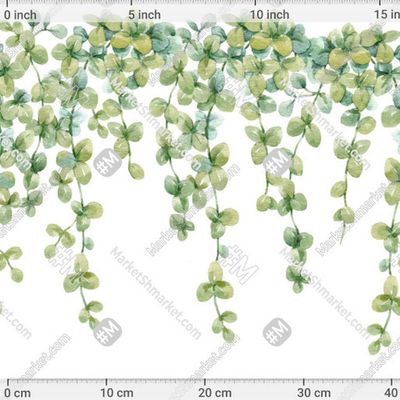 Горизонтальный паттерн, акварельная лиана by Anastasia Lembrik 313 DPI