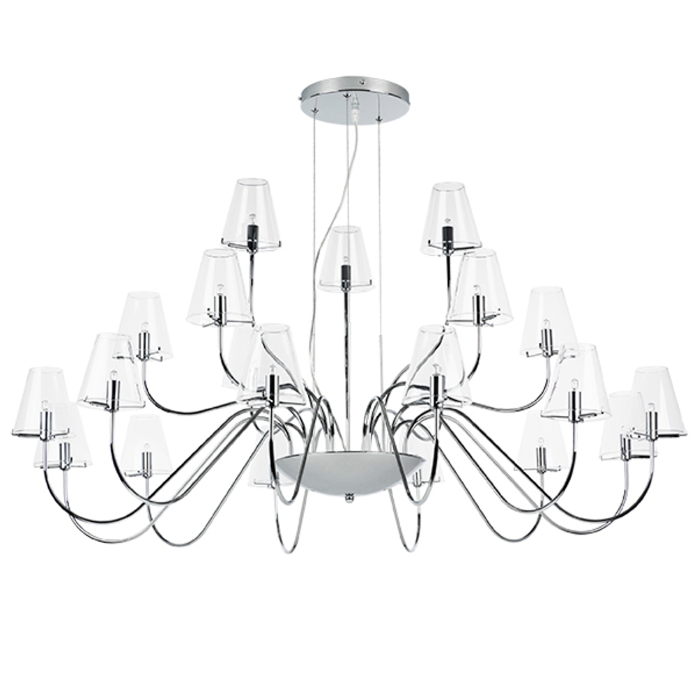 758214 Люстра подв. DIAFANO 21х40W G9 ХРОМ/ПРОЗРАЧНЫЙ