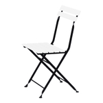 Комплект садовой мебели Тэрно из массива березы с нержавеющим стальным каркасом, складной стол и 2 складных стула для улицы дачи кафе, белый