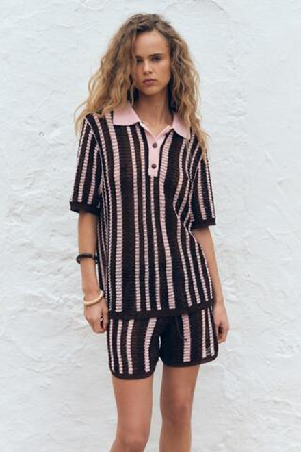 ZARA СВИТЕР В СТИЛЕ ПОЛО, РАЗНОЦВЕТНЫЙ