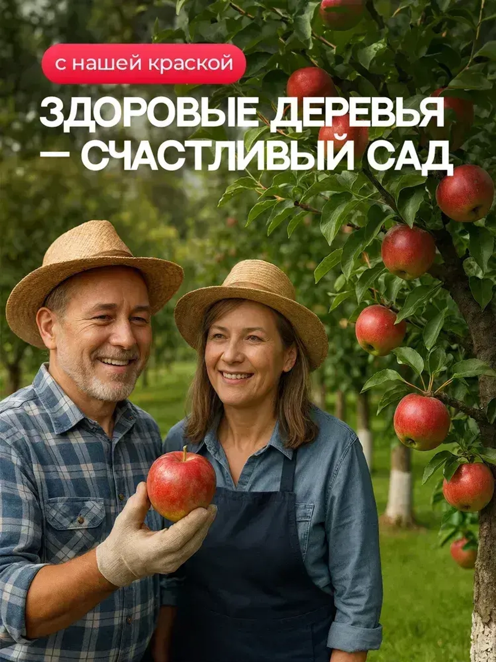 Краска для садовых деревьев и кустарников МОККЕ 1,2кг, побелка для деревьев