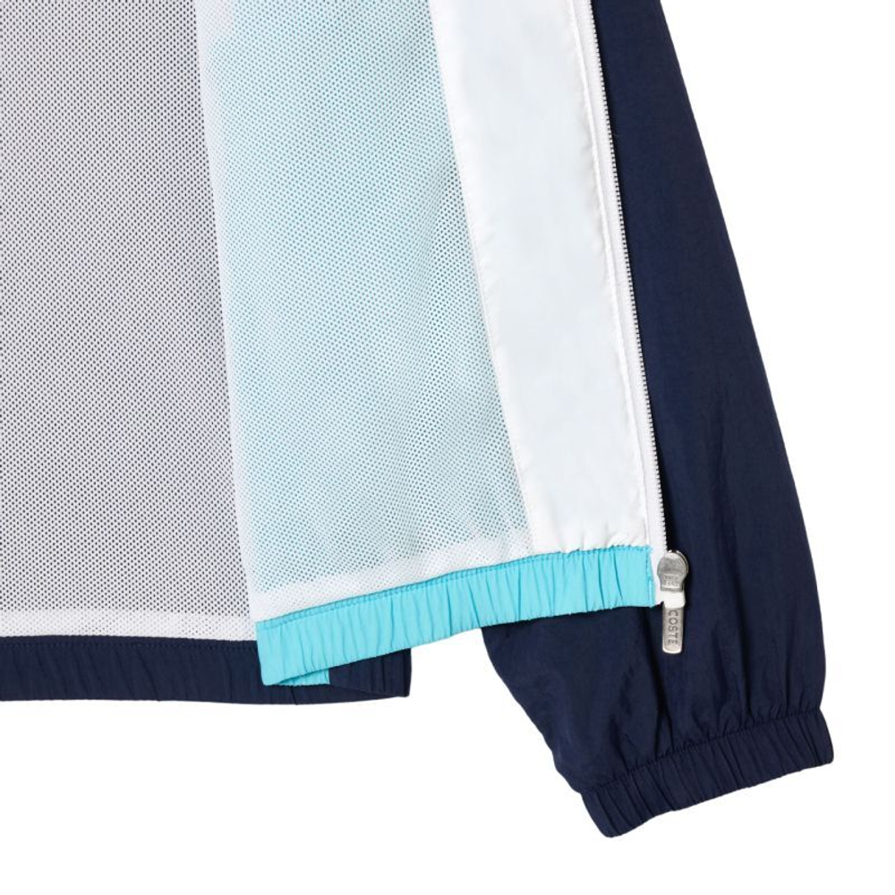 Детская теннисная толстовка Lacoste Recycled Fiber Colourblock Zipped Jacket - navy blue/white/bordeuax/blue