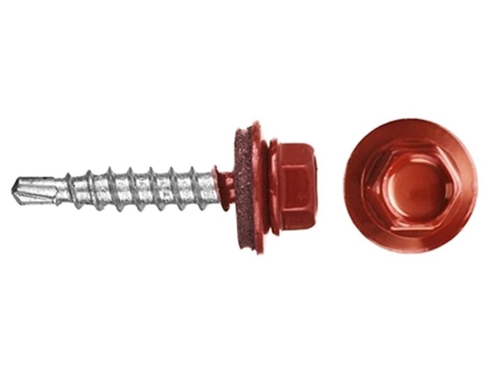 Саморез кровельный темно-красный RAL 3005