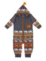 Вязаный комбинезон для новорожденных и малышей на молнии