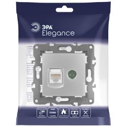 Розетка ЭРА Elegance 14-3110-03 RJ45+TV IP20 алюминий | Эра Elegance
