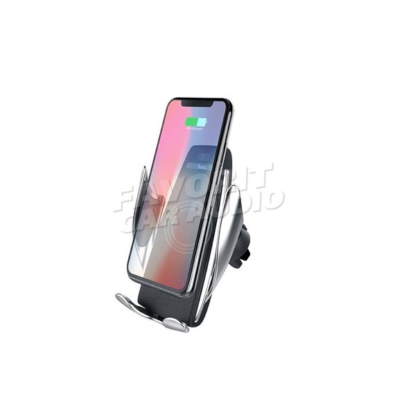 Держатель HOCO CA34 Elegant Silver бесп. зарядка