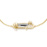 Браслет «Стильная фантазия» из лимонного золота c натуральными топазами white Артикул: 05-0699-00-201-1121