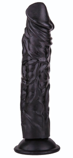 Чёрный фаллоимитатор без мошонки - 19,5 см. (Цвет: черный)