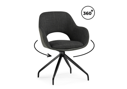 Стул на металлокаркасе Woodville Memfis graphite, black, ножки черные